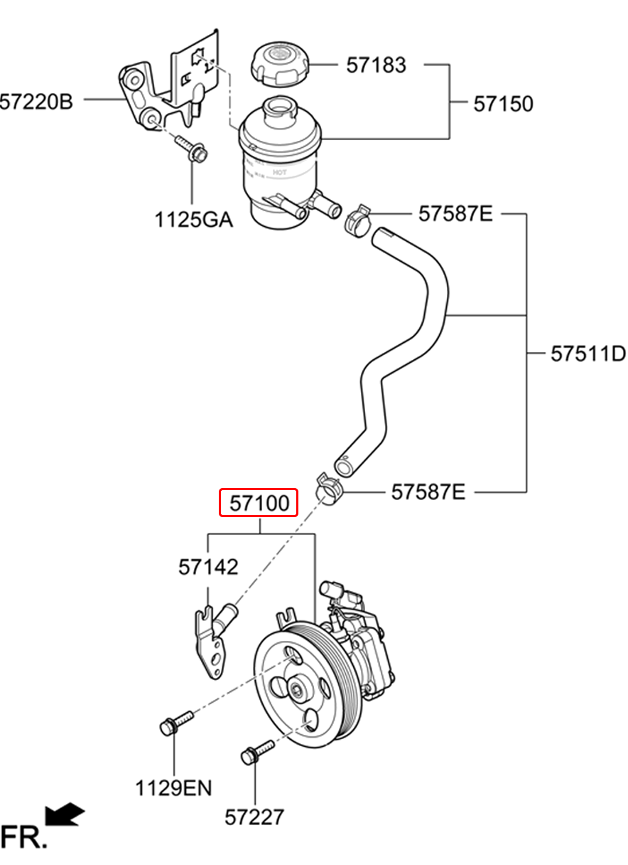 Bơm trợ lực lái chính hãng HYUNDAI | 571004H000 tại HCM