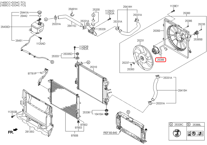 Mô tơ quạt két nước chính hãng HYUNDAI 16 | 25386B2100 tại HCM