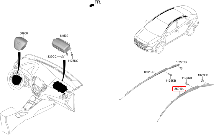 Túi khí rèm chính hãng HYUNDAI LH | 80410H6000 tại HCM