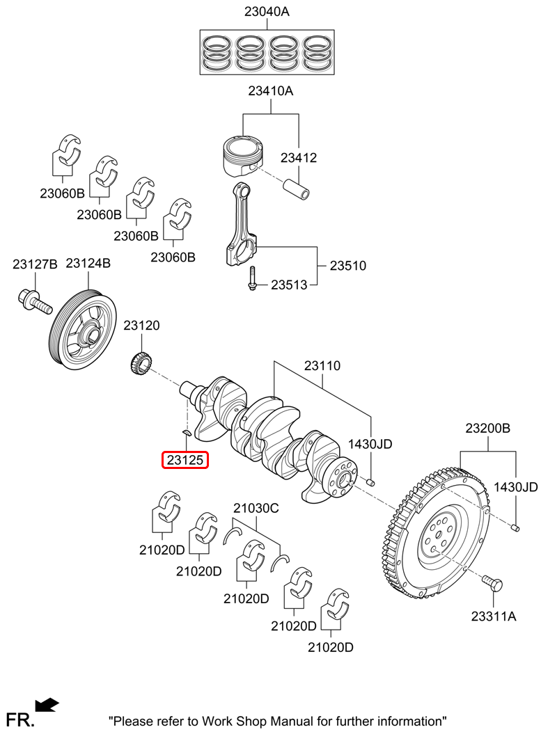 Chốt bán nguyệt trục cơ chính hãng HYUNDAI | 2312503300 tại HCM