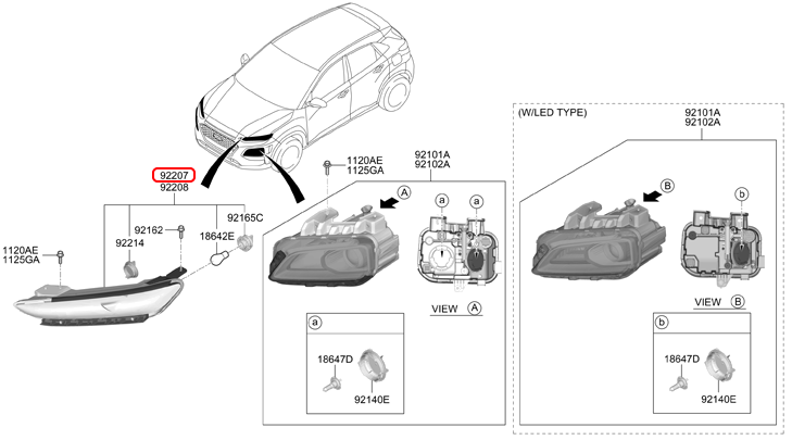 Đèn led ban ngày chính hãng HYUNDAI LH | 92207J9000 tại HCM