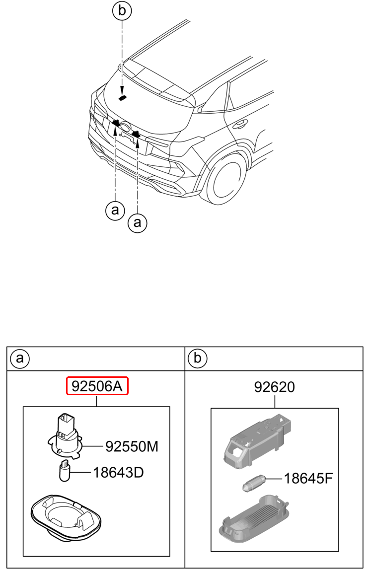 Đèn soi biển số chính hãng HYUNDAI | 92501B4400 tại HCM