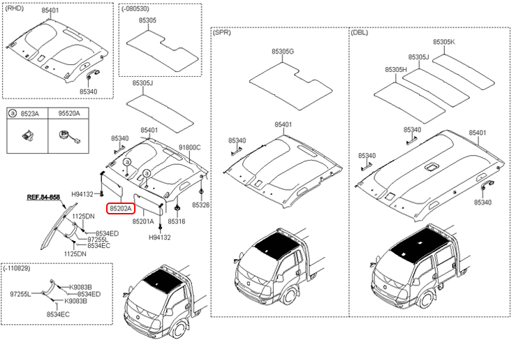 Che nắng cabin chính hãng KIA RH | 852024E000KL tại HCM