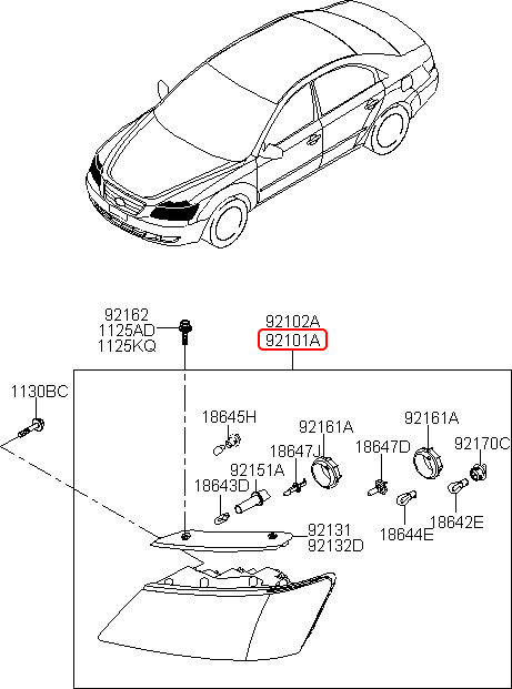 Đèn pha chính hãng HYUNDAI LH | 921013K500 tại HCM