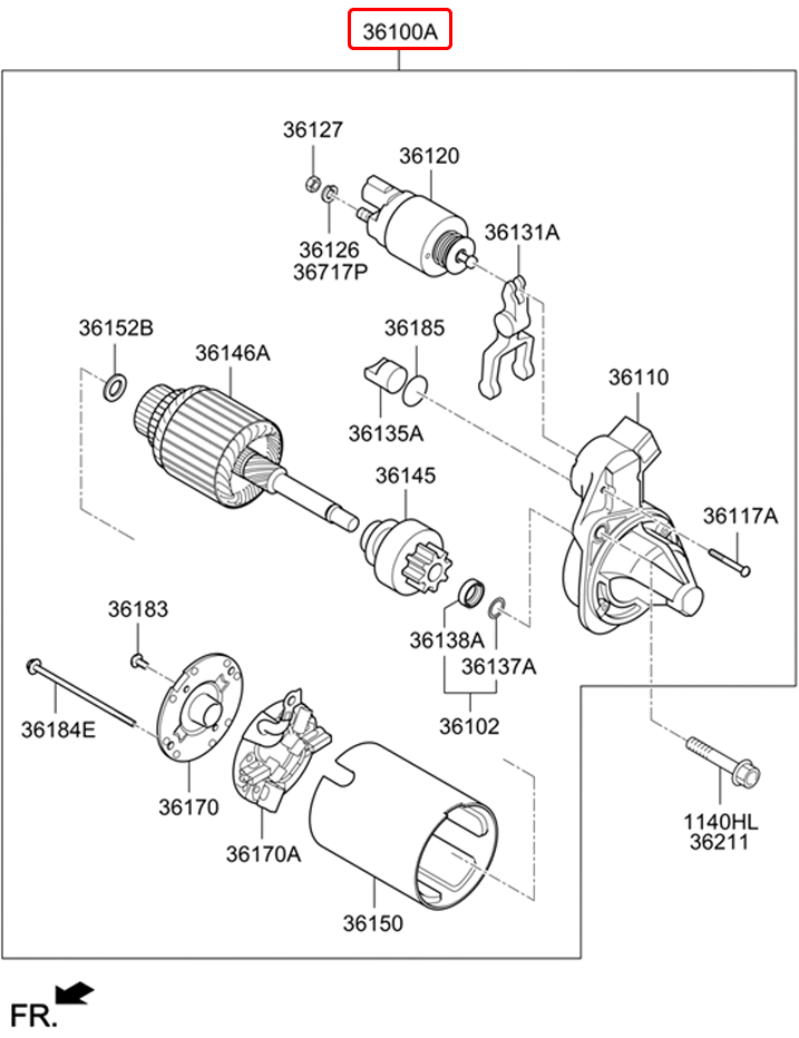 Đề máy chính hãng HYUNDAI | 361002B510 tại HCM