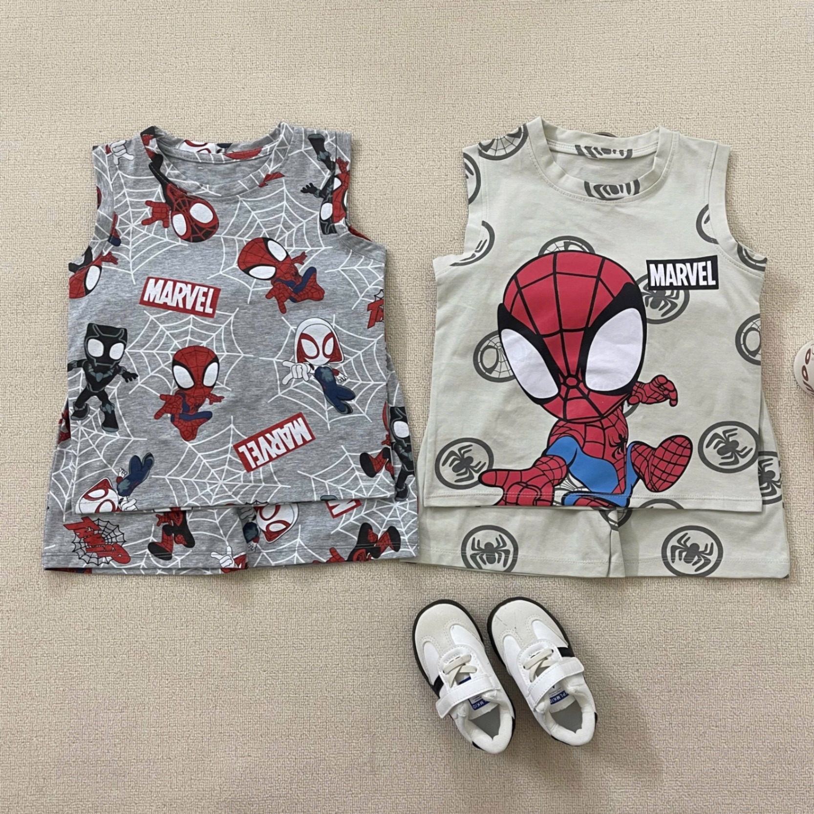 SET 2 BỘ BALO NHỆN TONE XÁM BE