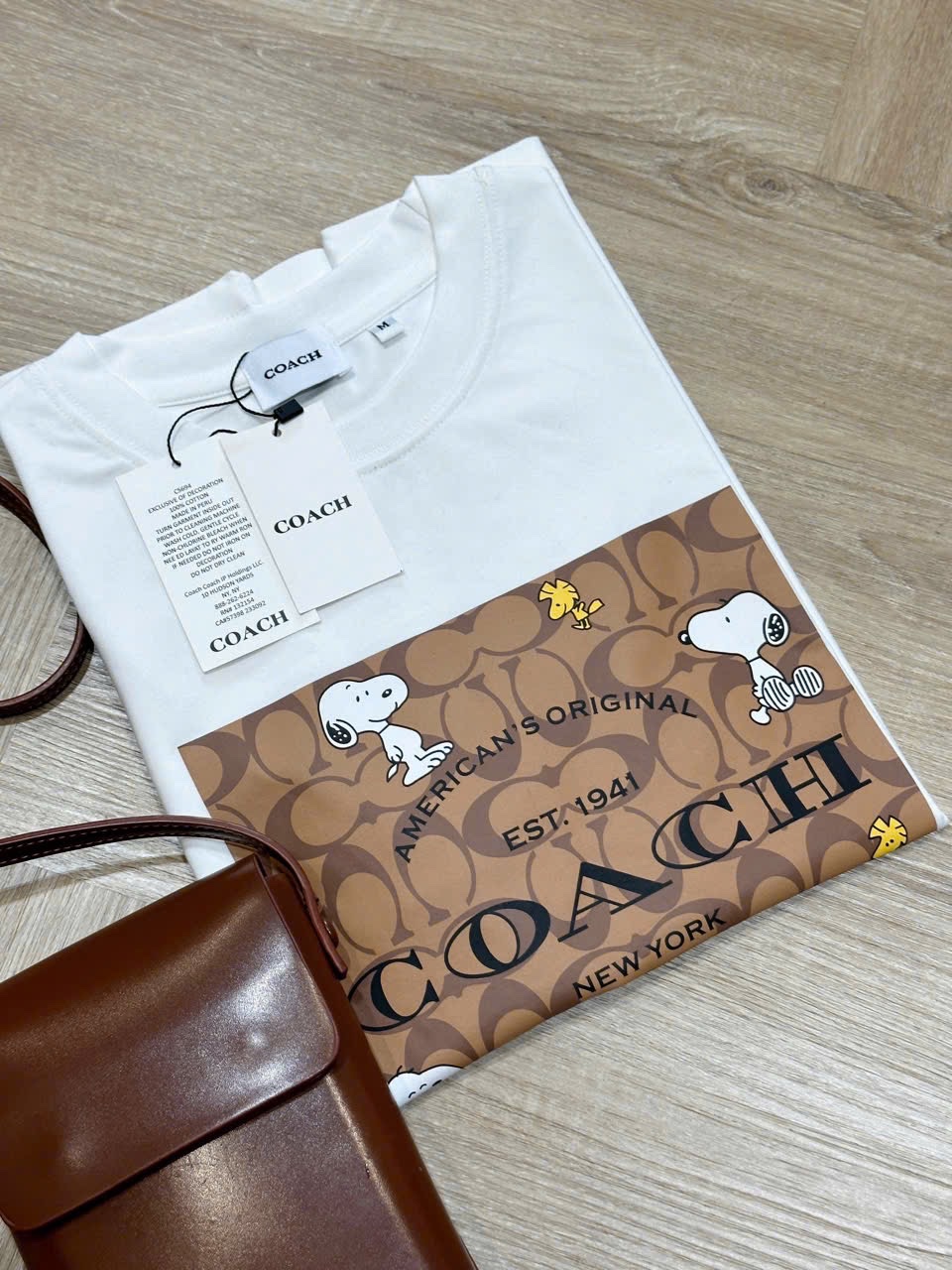 ÁO PULL CỘC COACH PHỐI NÂU HÌNH CÚN