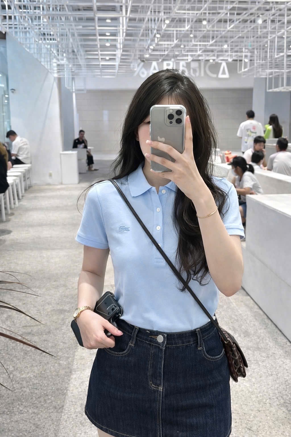 Hàng nhà máy - ÁO POLO LCT THÊU CÁ SẤU XANH DƯƠNG CỘC TAY