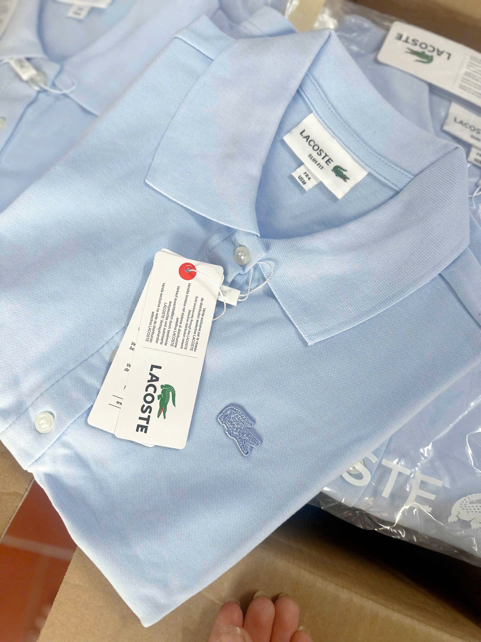 Hàng nhà máy - ÁO POLO LCT THÊU CÁ SẤU XANH DƯƠNG CỘC TAY