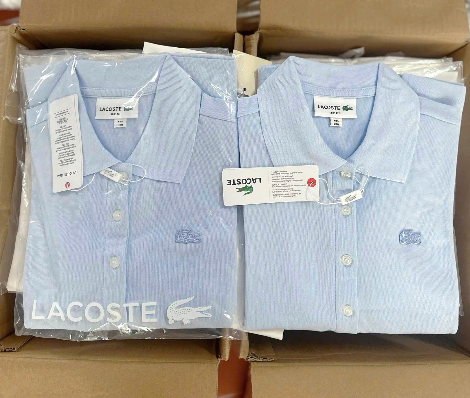 Hàng nhà máy - ÁO POLO LCT THÊU CÁ SẤU XANH DƯƠNG CỘC TAY