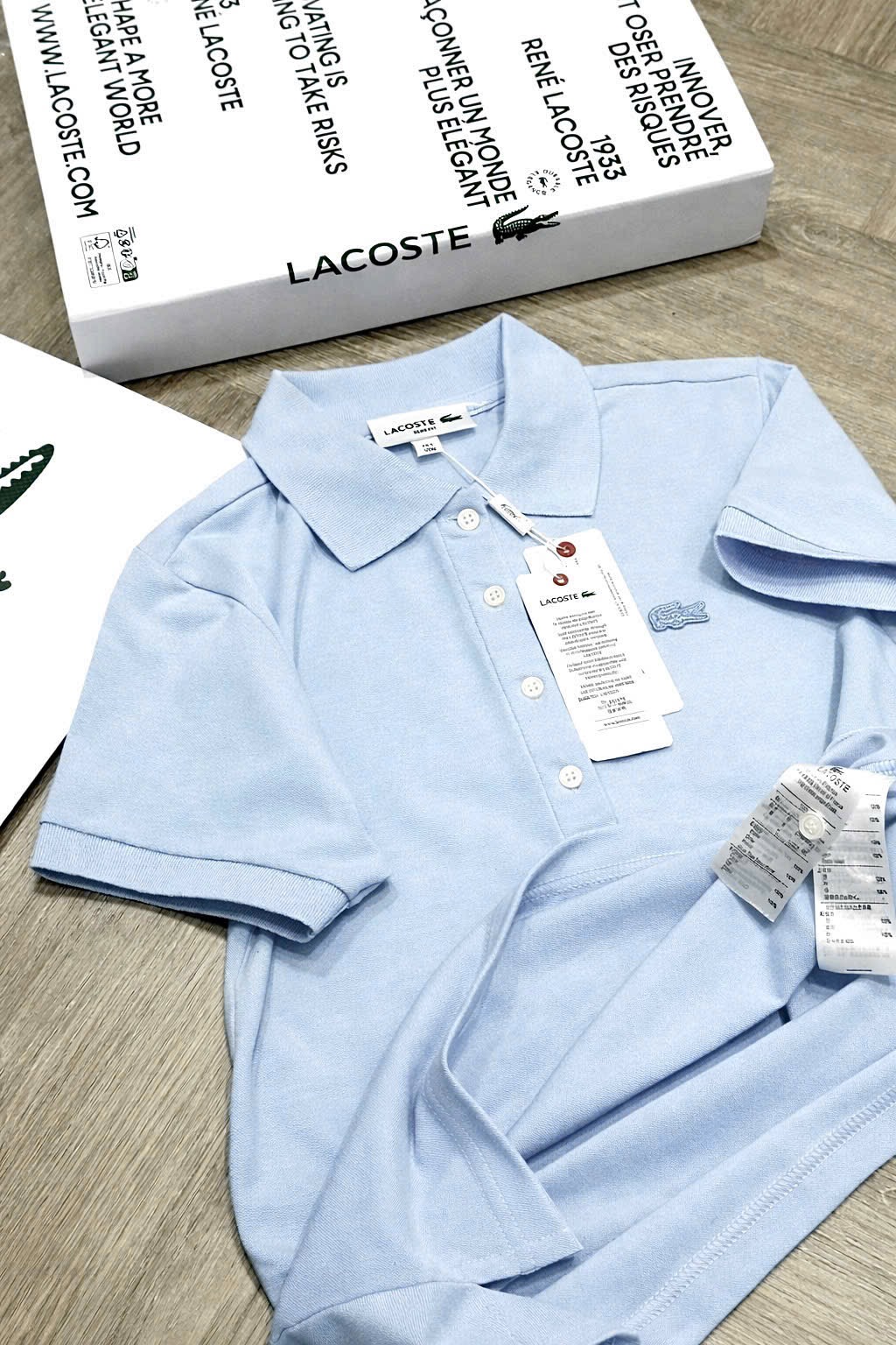Hàng nhà máy - ÁO POLO LCT THÊU CÁ SẤU XANH DƯƠNG CỘC TAY