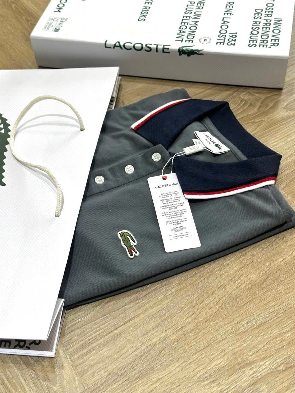 Hàng nhà máy - ÁO POLO NAM CỔ VIỀN THÊU CÁ SẤU MÀU XANH ĐÁ