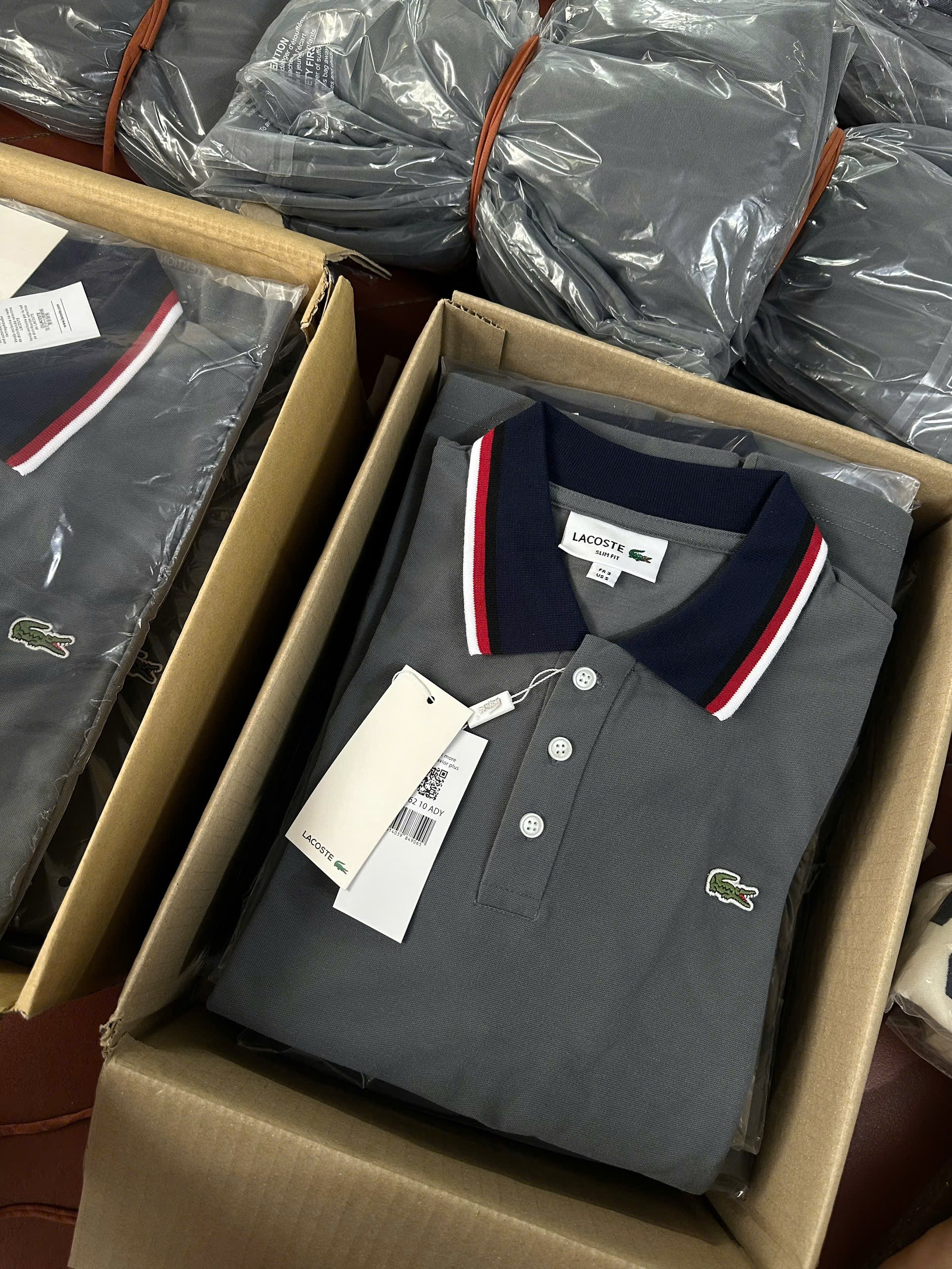 Hàng nhà máy - ÁO POLO NAM CỔ VIỀN THÊU CÁ SẤU MÀU XANH ĐÁ