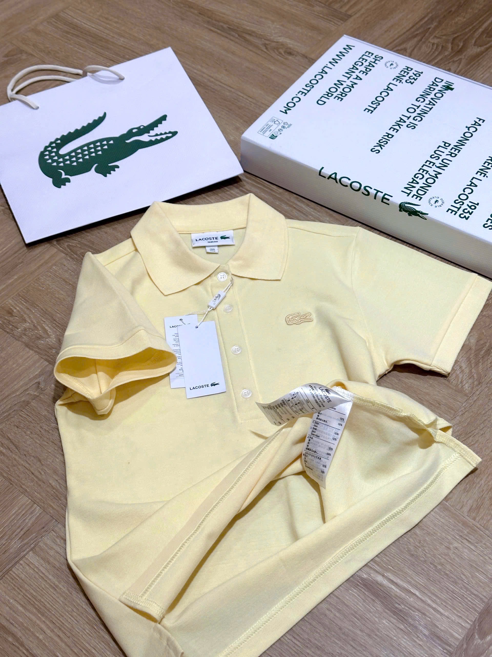 Hàng nhà máy - ÁO POLO VÀNG THÊU CÁ SẤU LCT NỮ