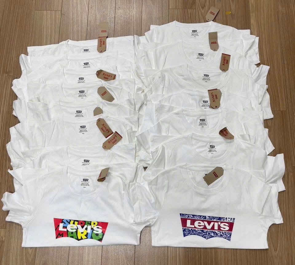Hàng nhà máy - ÁO PULL CỘC LEVIS TRẮNG - random hình