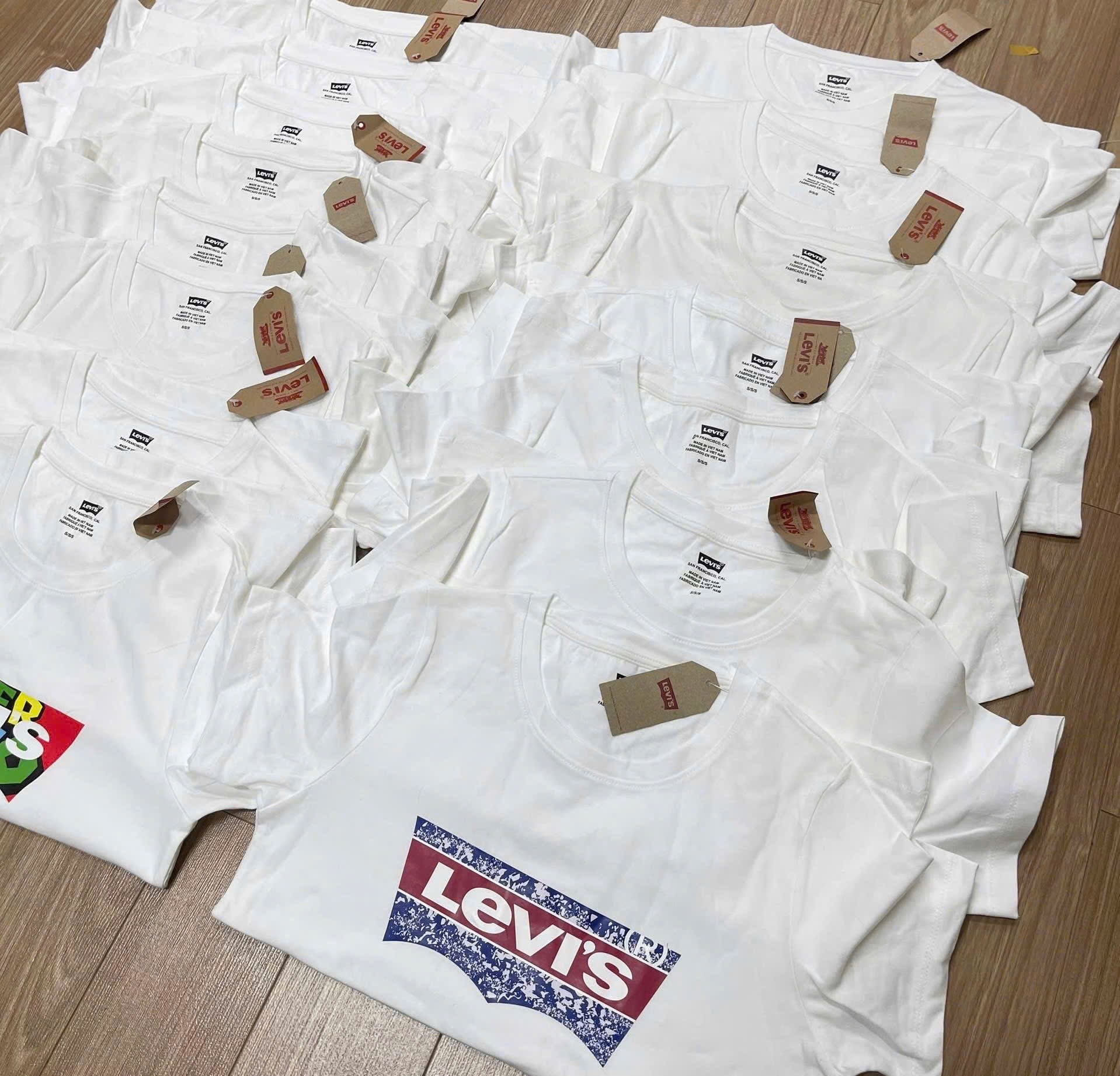 Hàng nhà máy - ÁO PULL CỘC LEVIS TRẮNG - random hình