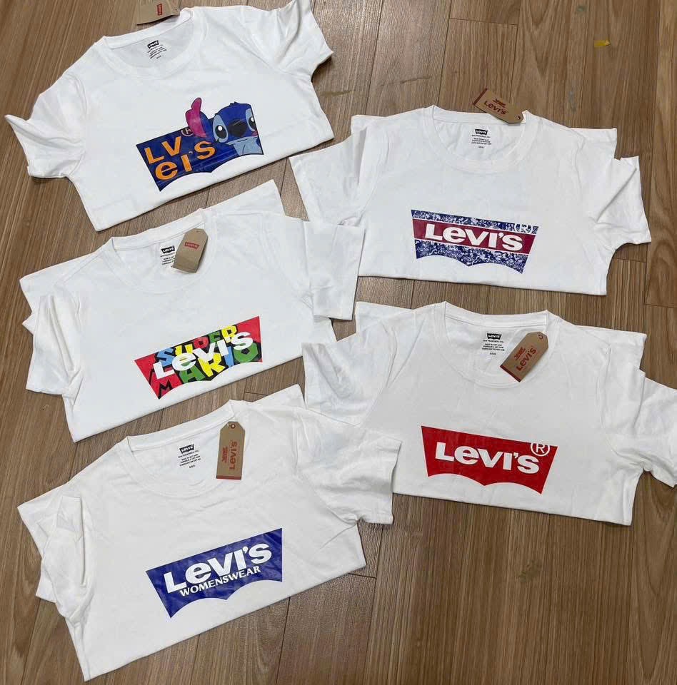 Hàng nhà máy - ÁO PULL CỘC LEVIS TRẮNG - random hình