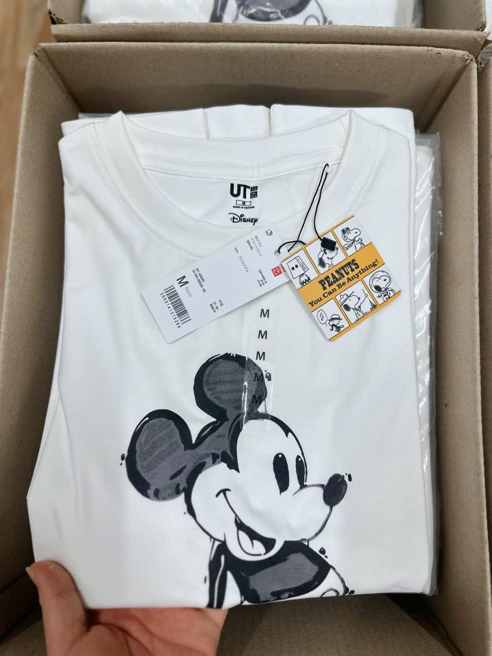 Hàng nhà máy - ÁO PULL CỘC MICKY UNI TRẮNG TUỒN XỊN