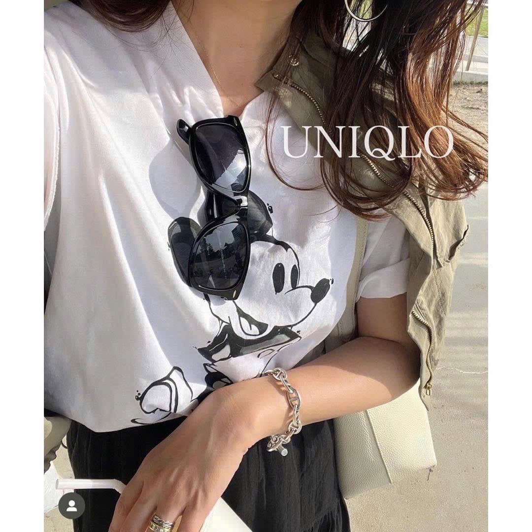 Hàng nhà máy - ÁO PULL CỘC MICKY UNI TRẮNG TUỒN XỊN