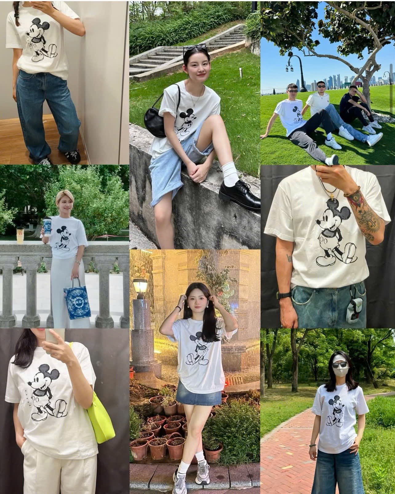 Hàng nhà máy - ÁO PULL CỘC MICKY UNI TRẮNG TUỒN XỊN