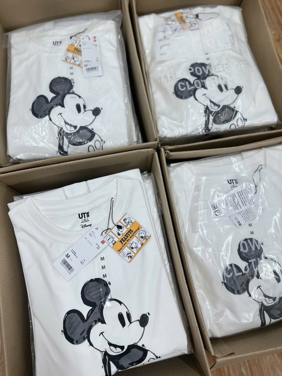 Hàng nhà máy - ÁO PULL CỘC MICKY UNI TRẮNG TUỒN XỊN