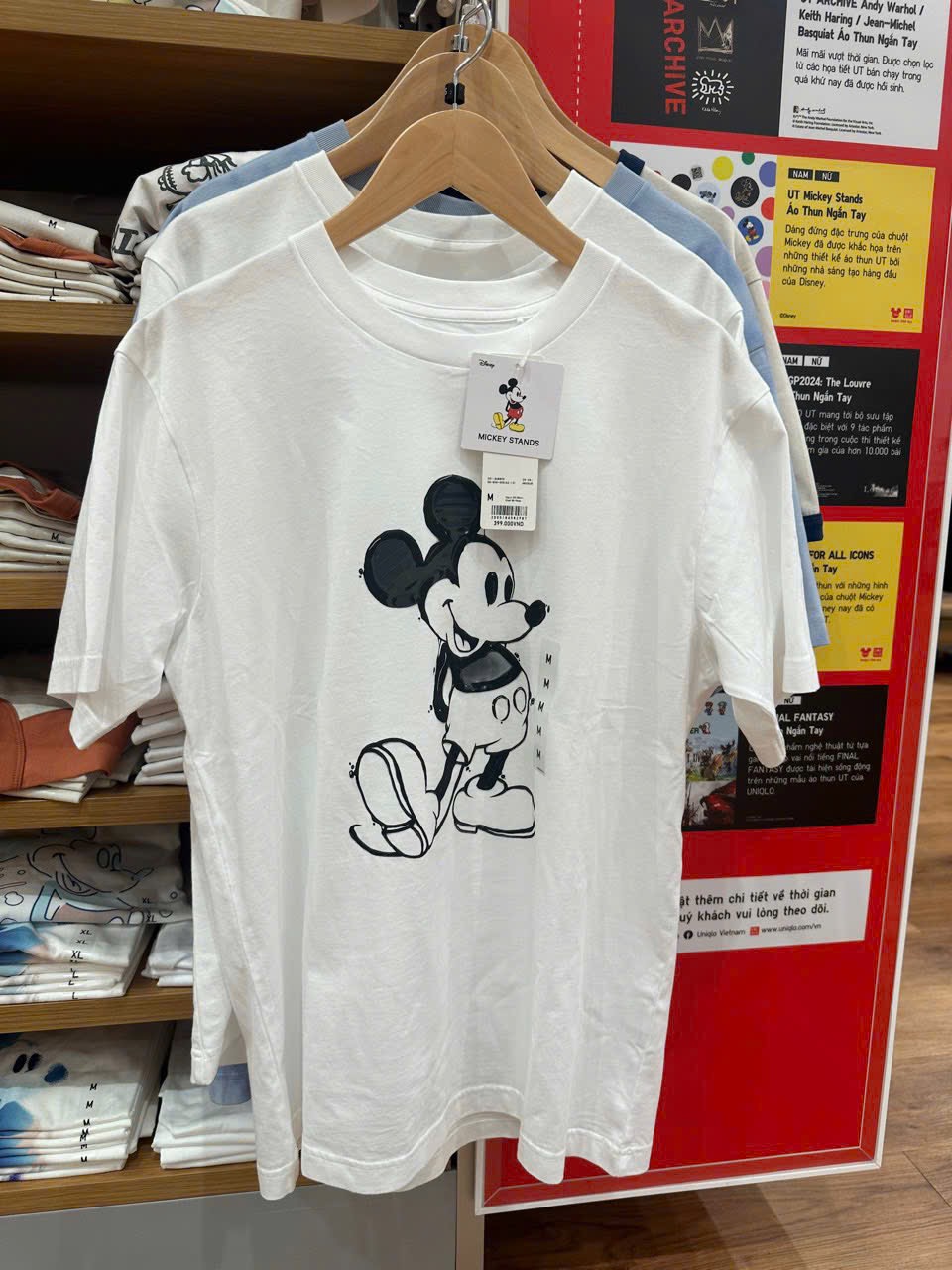 Hàng nhà máy - ÁO PULL CỘC MICKY UNI TRẮNG TUỒN XỊN