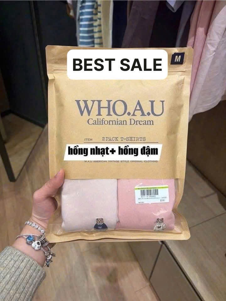 Hàng nhà máy - SET 2 ÁO CỘC GẤU WHOU MÀU HỒNG XUẤT DƯ