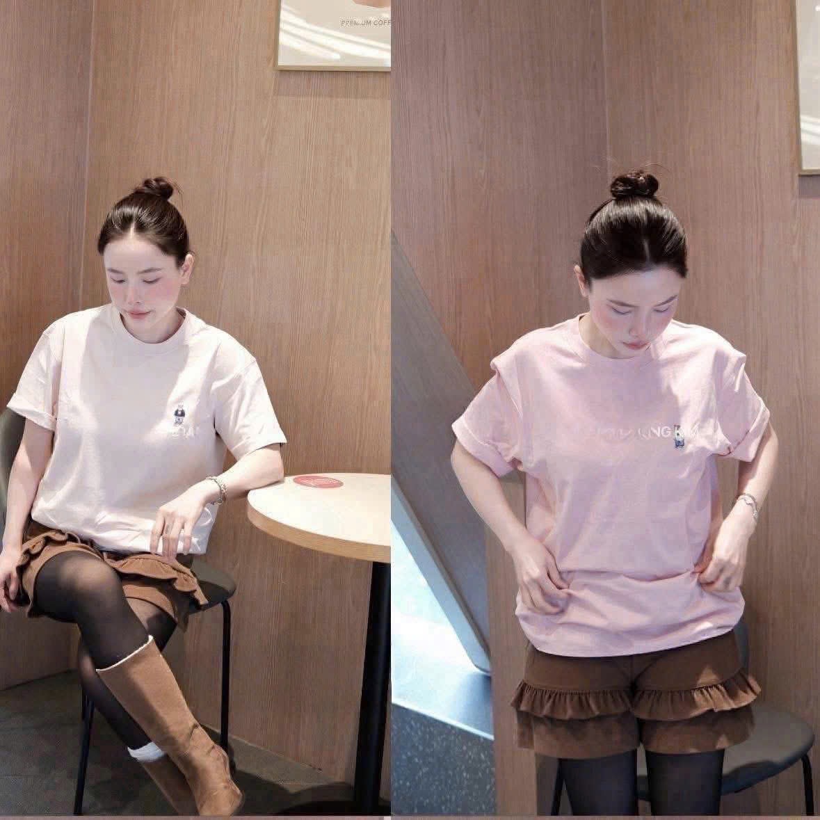 Hàng nhà máy - SET 2 ÁO CỘC GẤU WHOU MÀU HỒNG XUẤT DƯ
