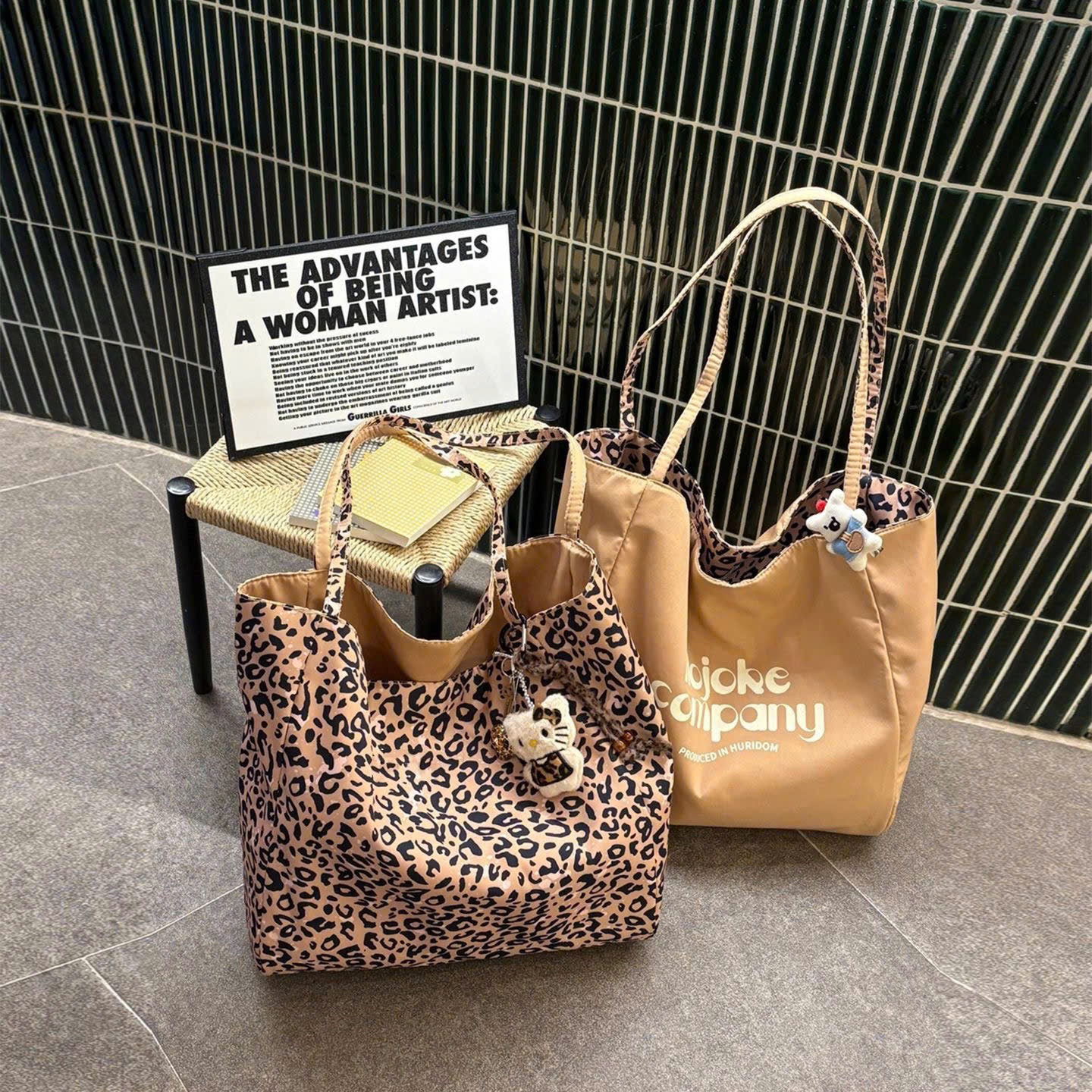 TÚI TOTE VẢI 2 MẶT K KÈM CHARM