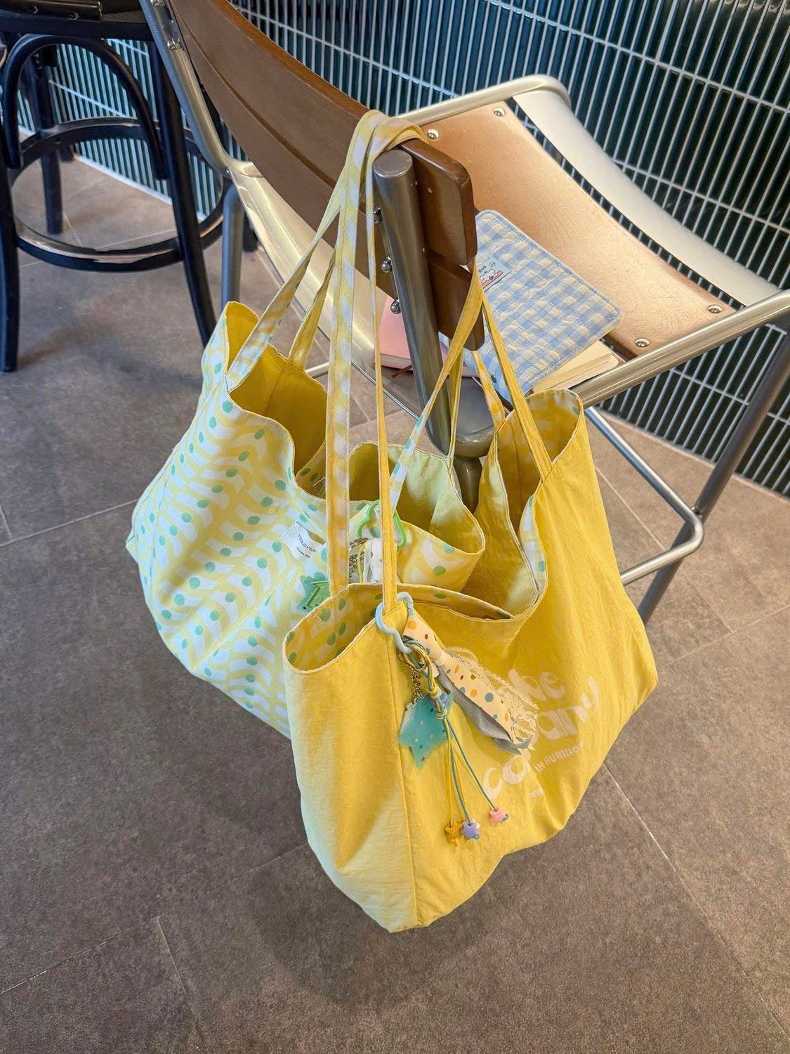 TÚI TOTE VẢI 2 MẶT K KÈM CHARM