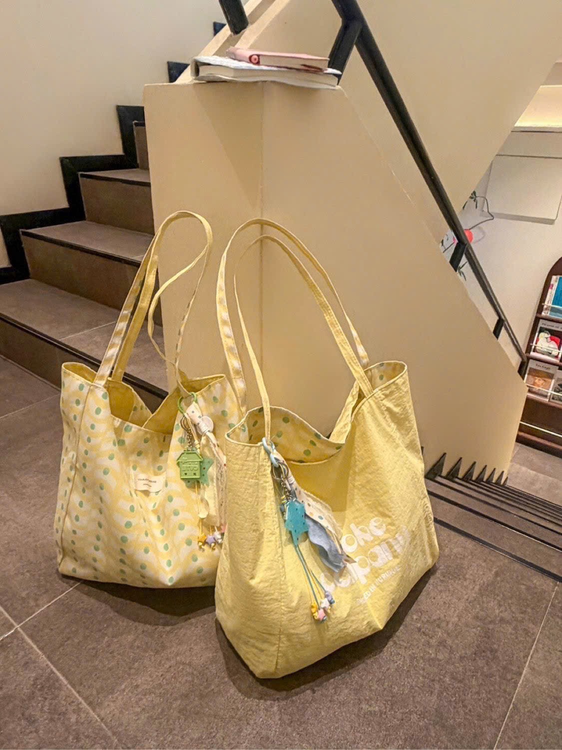 TÚI TOTE VẢI 2 MẶT K KÈM CHARM