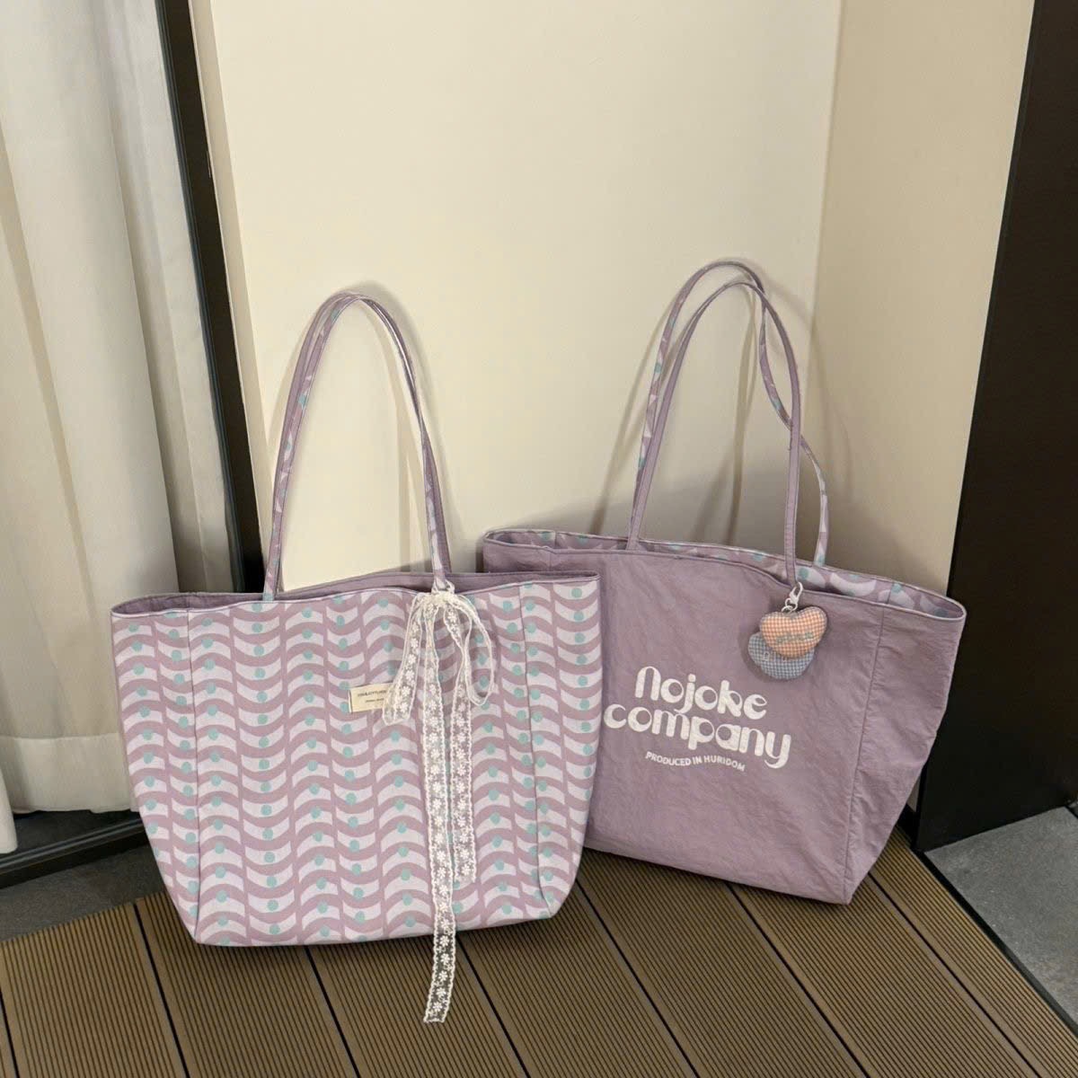 TÚI TOTE VẢI 2 MẶT K KÈM CHARM