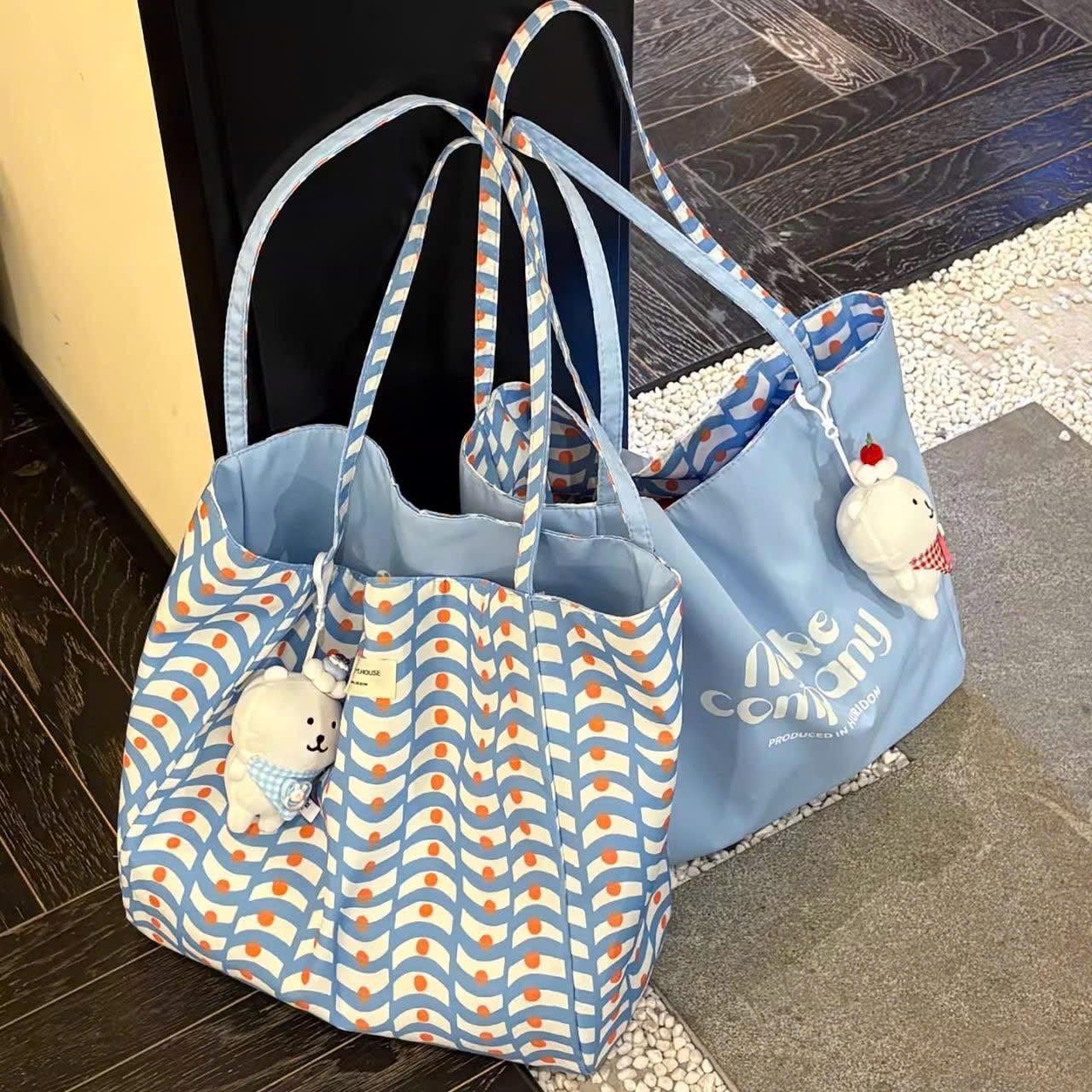 TÚI TOTE VẢI 2 MẶT K KÈM CHARM