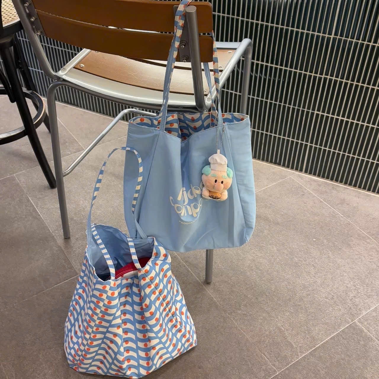 TÚI TOTE VẢI 2 MẶT K KÈM CHARM