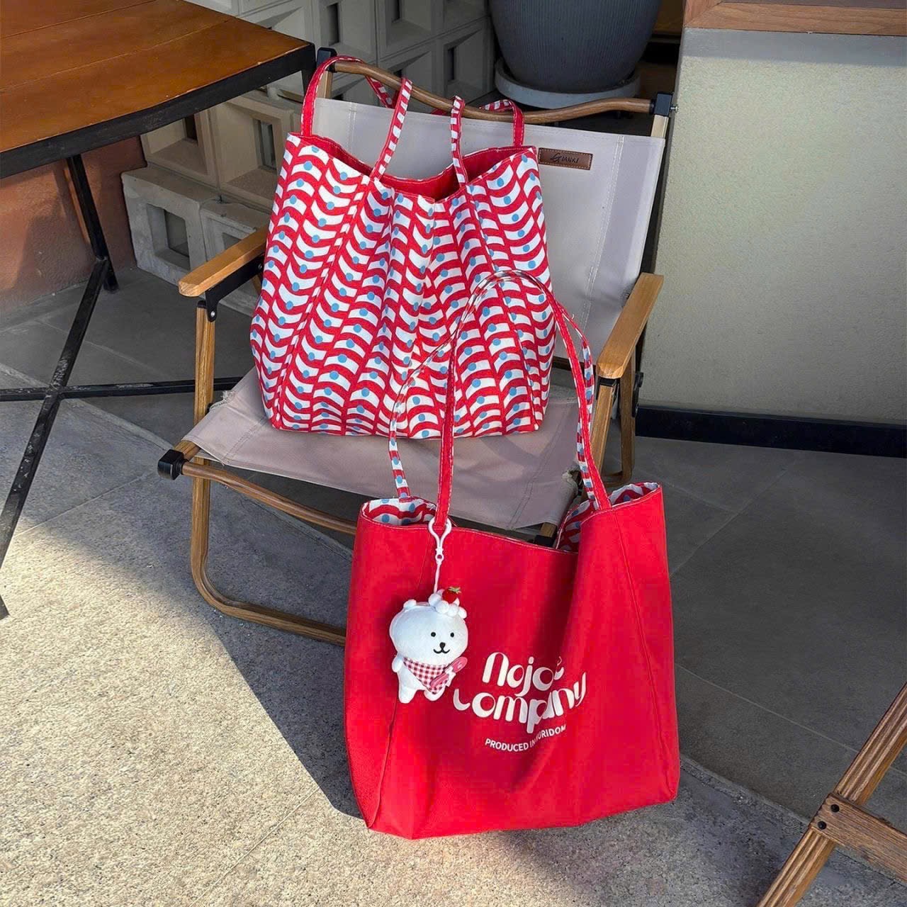 TÚI TOTE VẢI 2 MẶT K KÈM CHARM