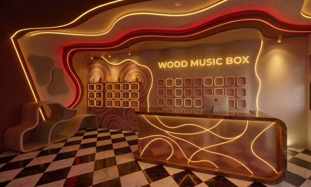 Thiết musicBox phong cách hầm rượu vang