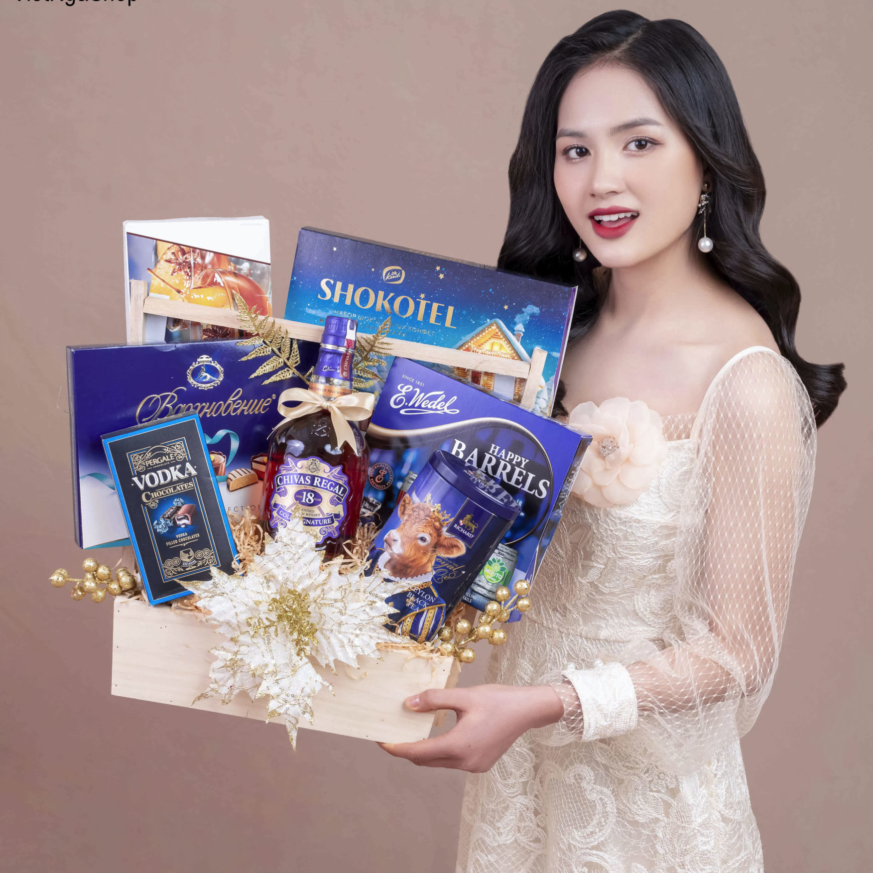 Giỏ quả tết vui mừng khi nông sản của Hải Dương đã thu hồi được vốn 