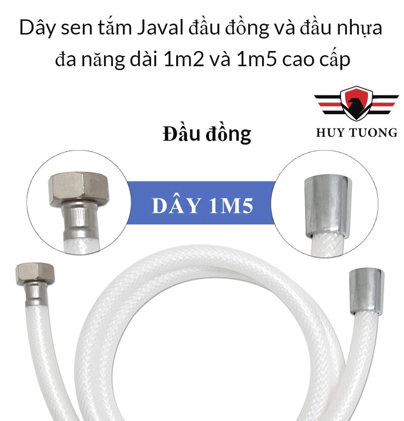 Dây Vòi Sen Javal Đầu Đồng 1M5