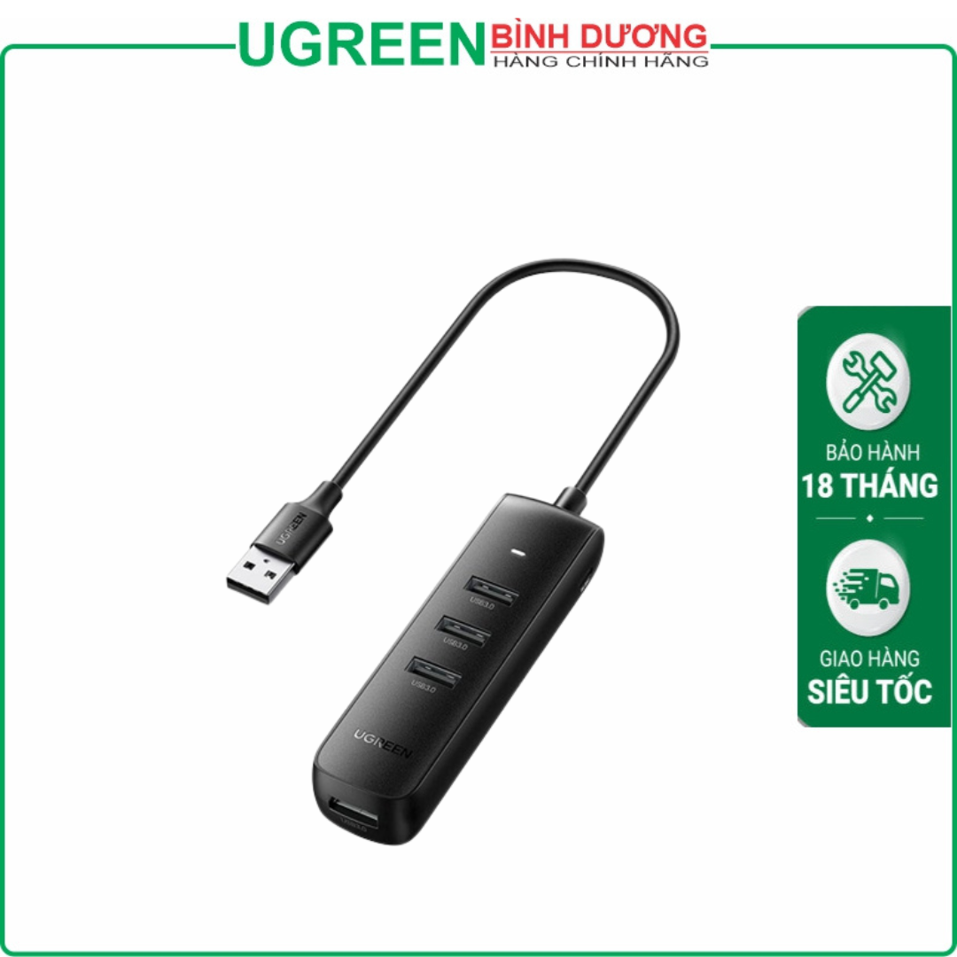 Bộ Hub chia USB 3.0 ra 4 cổng USB 3.0 Ugreen 10915 cao cấp (hỗ trợ nguồn Micro USB)
