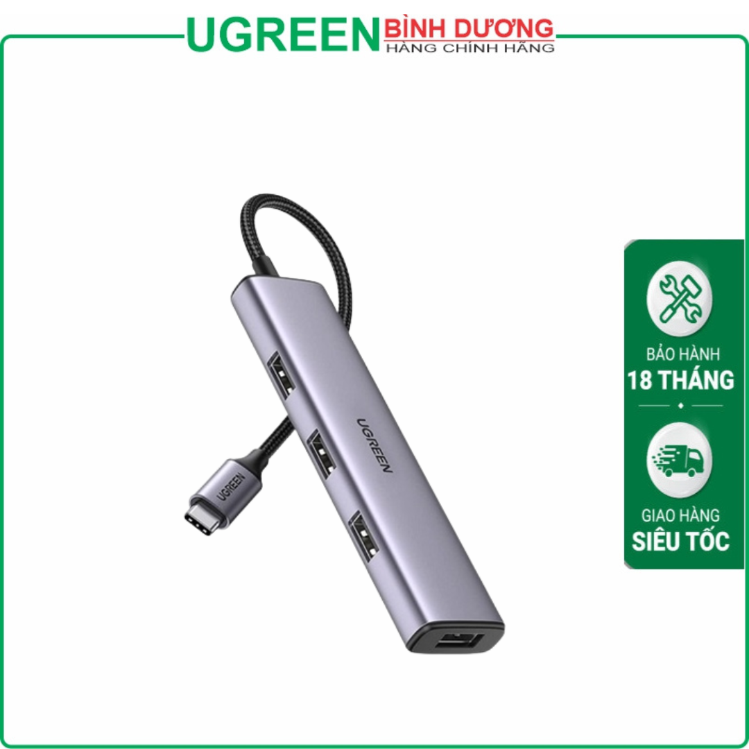 Bộ chia USB Type-C ra 4 cổng USB 3.0 vỏ nhôm Ugreen 20841 cao cấp