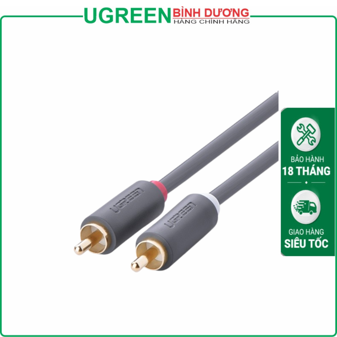 Cáp AV hoa sen 2-2 đầu RCA dài 1m chính hãng Ugreen 30747 cao cấp