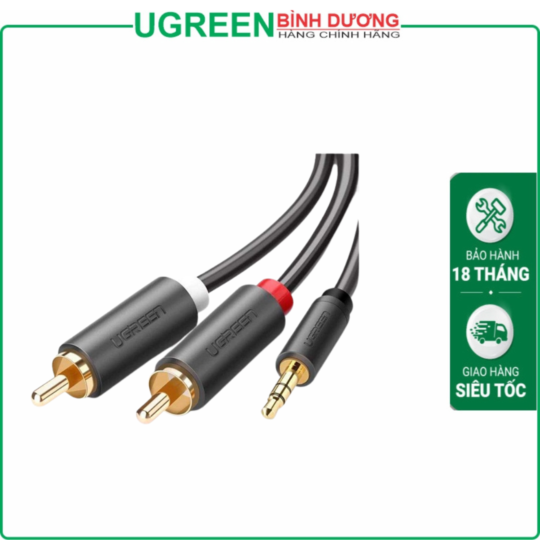 Cáp Audio 3.5 ra 2 bông sen 2RCA dài 1.5M Ugreen (10511)