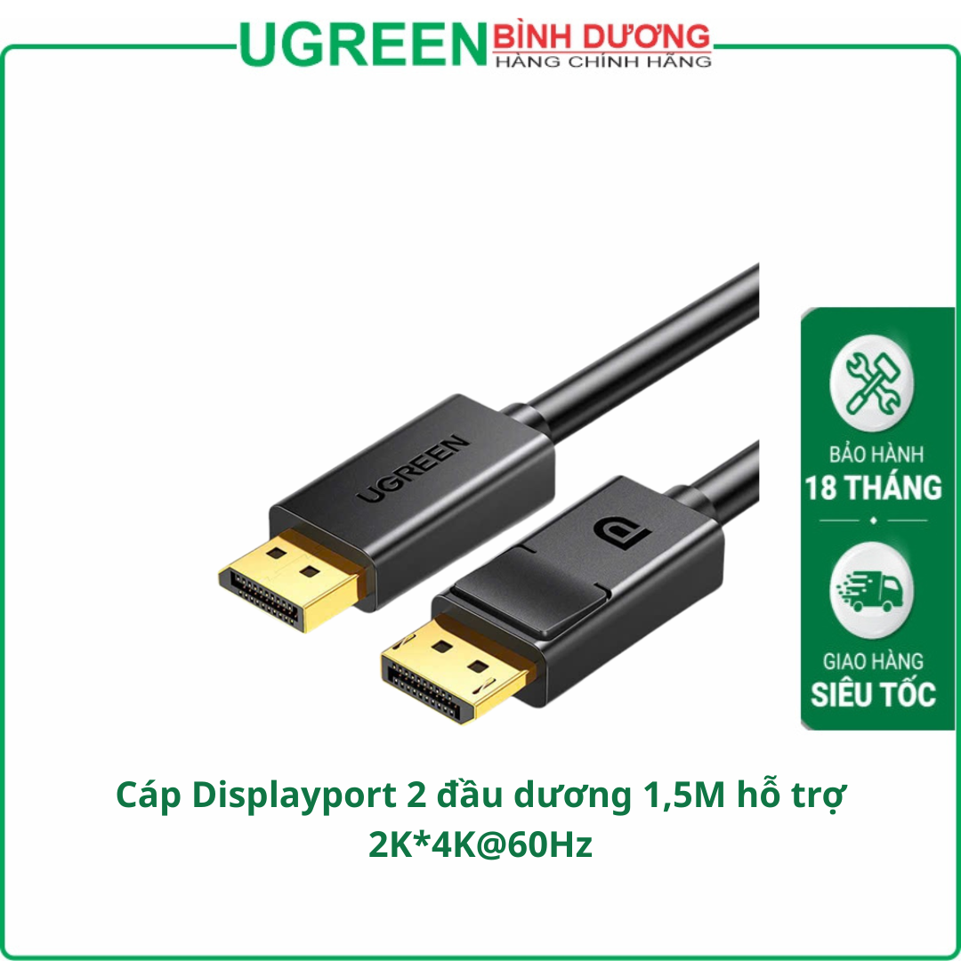 Cáp Displayport 1.5M Ugreen 10245