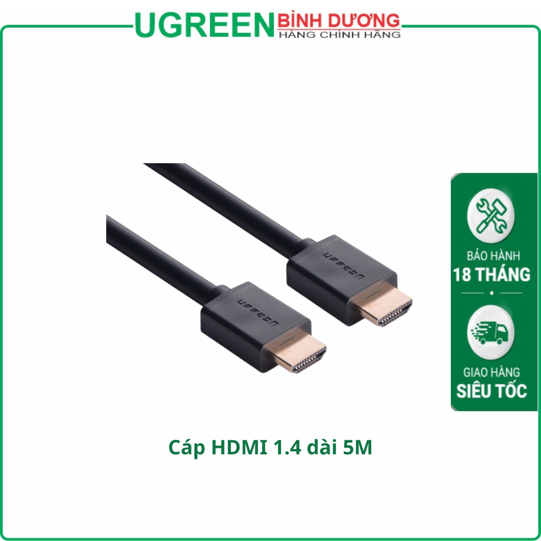 Cáp HDMI 1.4 Ugreen 40103 (Dài 5m, hỗ trợ độ phân giải 4K 30Hz)