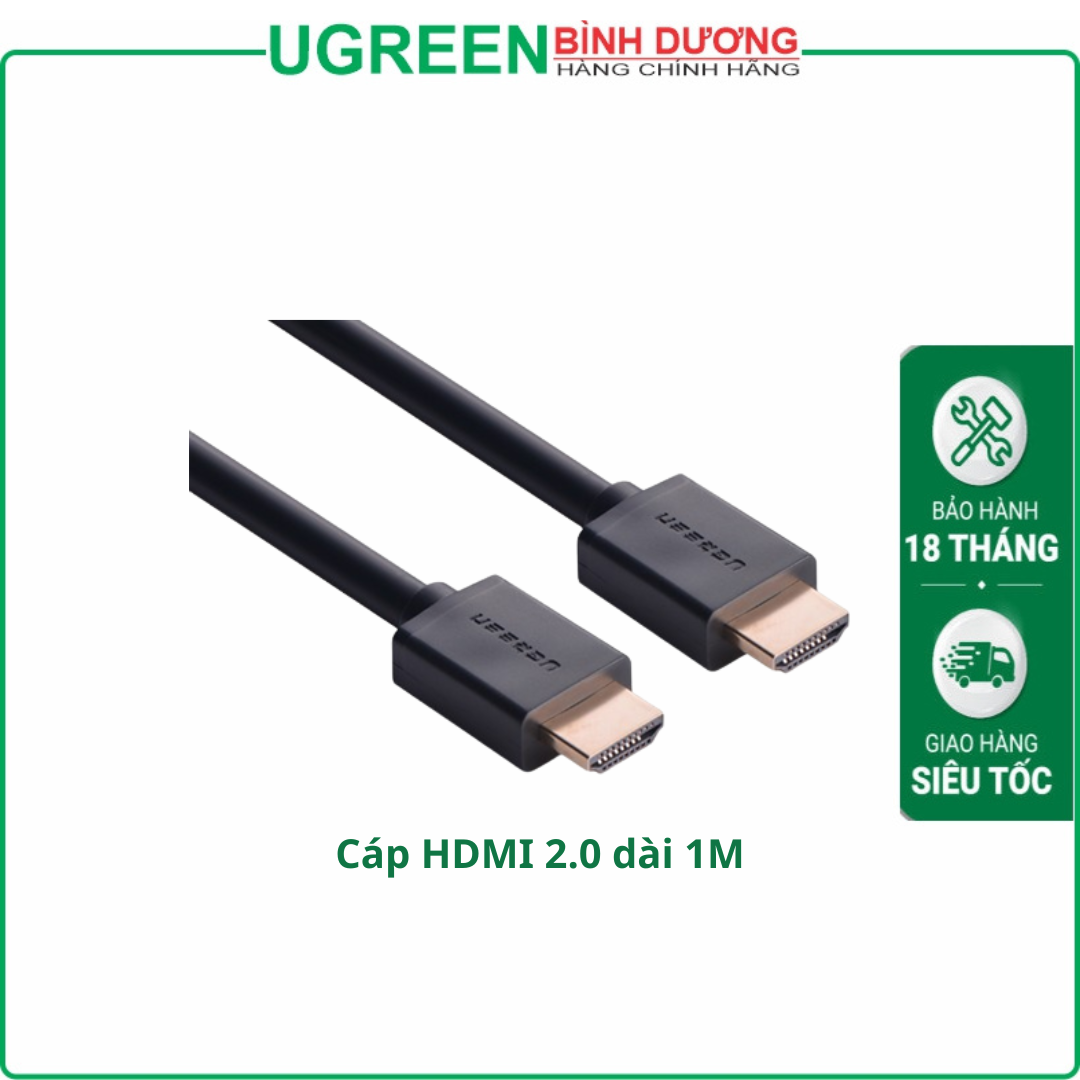Cáp HDMI 2.0 dài 1M hỗ trợ 4K@60Hz 3D/HDR/ARC Ugreen 10106 cao cấp