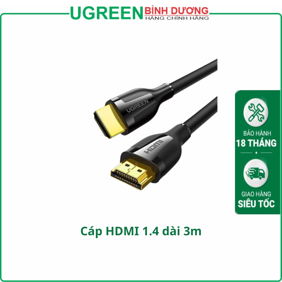 Cáp HDMI 2.0 dài 3m hỗ trợ hỗ trợ độ phân giải 4K@60Hz Ugreen 35175 cao cấp