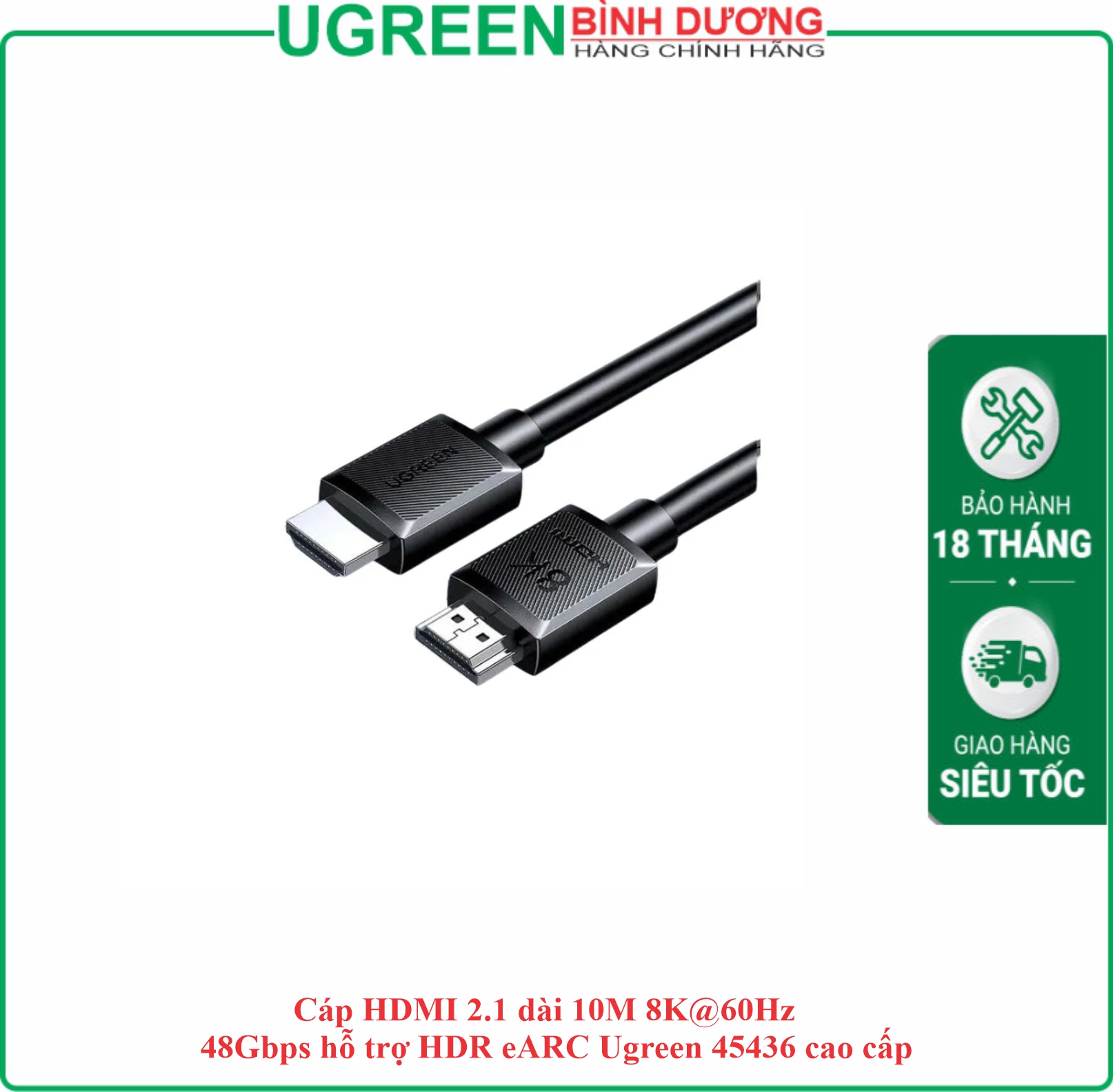 Cáp HDMI 2.1 HD175 8K dài 10M Ugreen (45436)