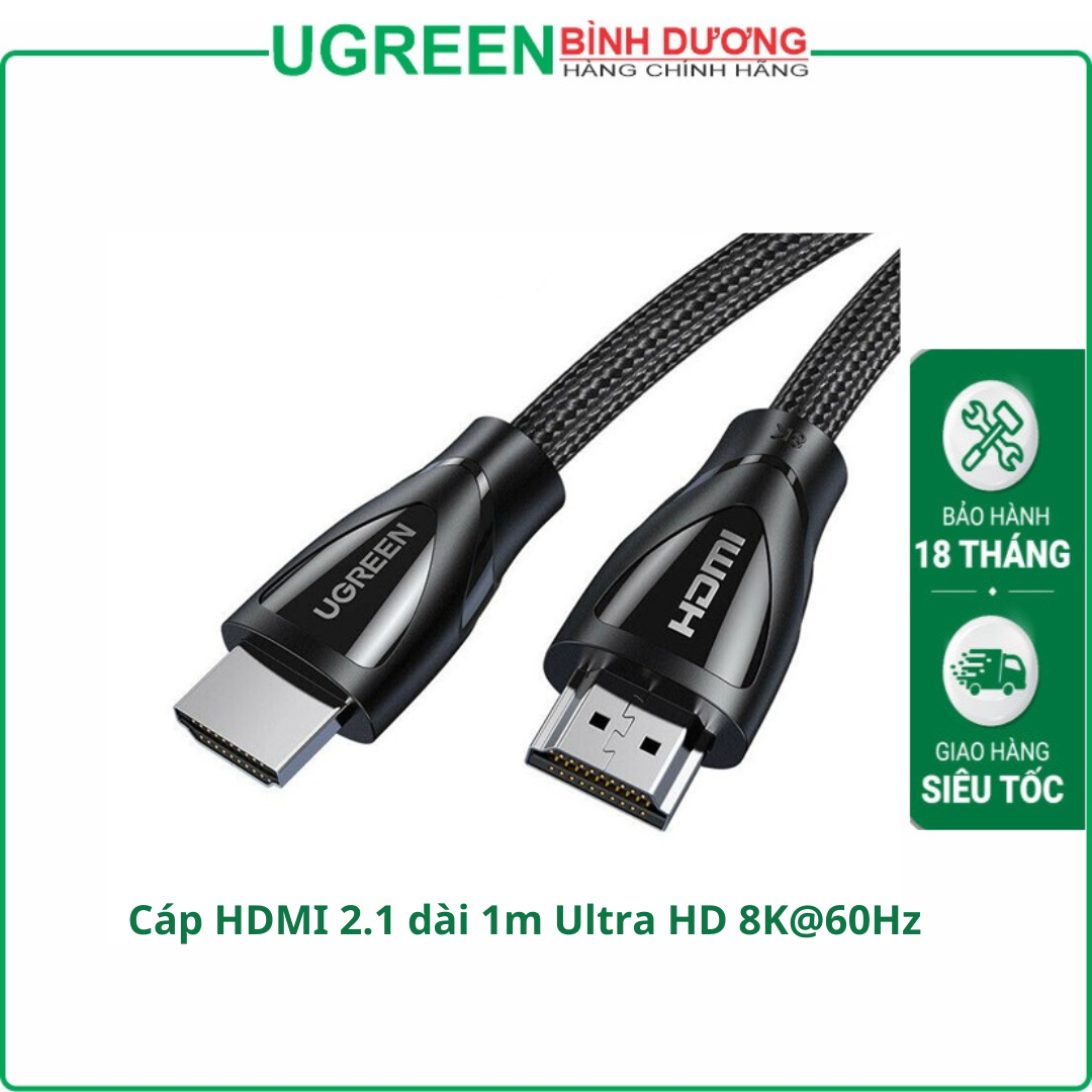 Cáp HDMI 2.1 dài 1M Ultra HD 8K @ 60Hz Ugreen 80401 Cao Cấp