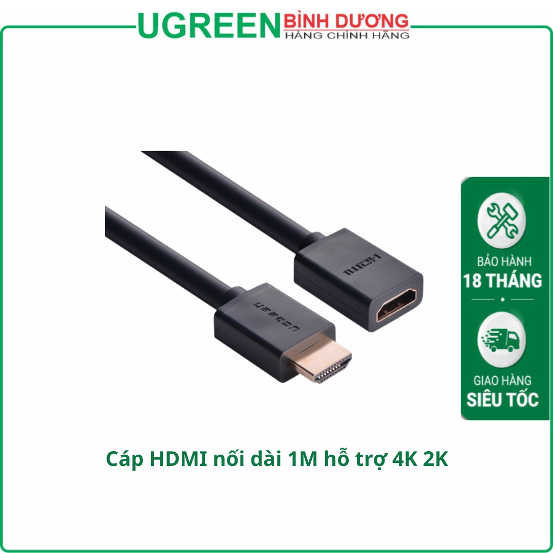Cáp HDMI nối dài 1M hỗ trợ 4K 2K chính hãng Ugreen 10141