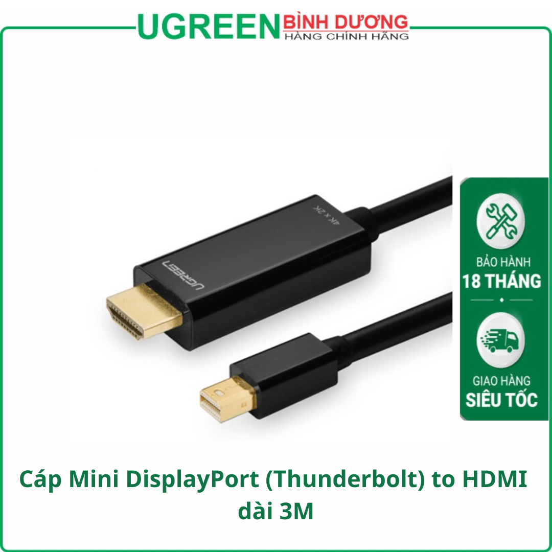 Cáp Mini Displayport To HDMI Ugreen 10455 Dài 3m
